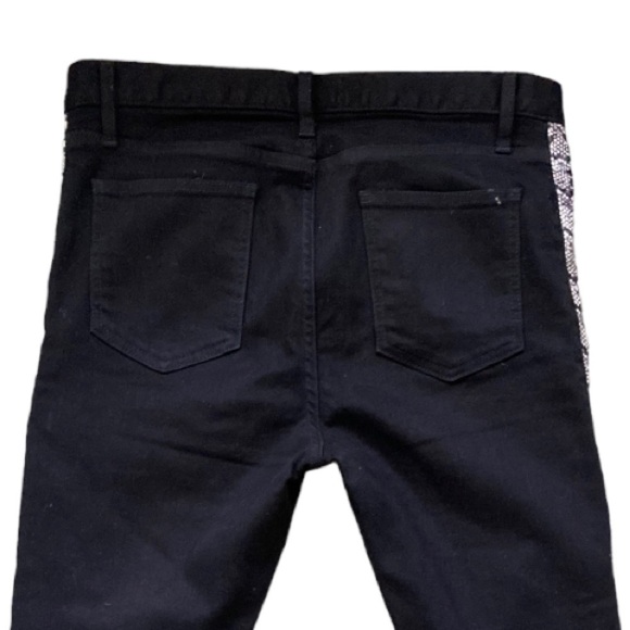 Keiser Clark Racer Denim Jeans Black faux python detailing - Picture 3 of 12